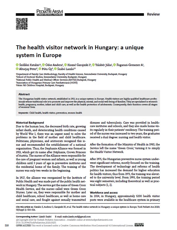 The health visitor network in Hungary: a unique system in Europe